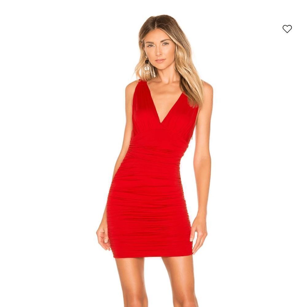 Superdown Farrah Ruched Dress Size S in Red